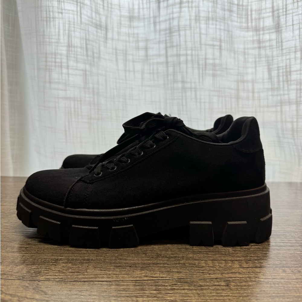 Black Chunky Platform Sneakers